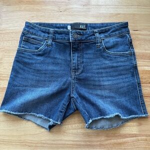 Kut from the Kloth Gidget Mid Rise Fray Denim Shorts, NWOT, Size 0